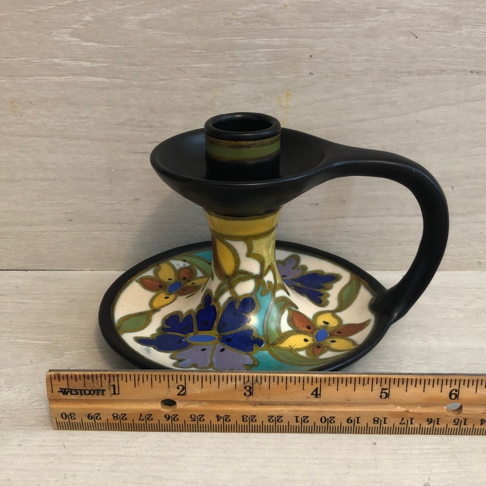 Vintage Gouda Holland Plaziud Ceramic Candle Holder, Handmade - Picture 6 of 7